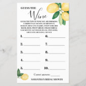 レモンはワインカップルのシャワーゲームカードを推測 チラシ (正面)