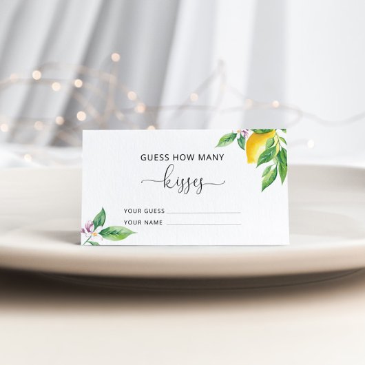 レモンは何人のキスブライダルゲームを推測 エンクロージャーカード