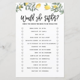 レモンは花嫁ではなくブライダルシャワーゲーム