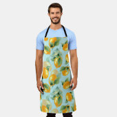 レモンやの水の色のパタ葉ーン。船乗り エプロン (着用した状態)