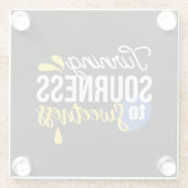 レモンやる気を起こさせる引用文サワーからスウィート ガラスコースター (裏面)