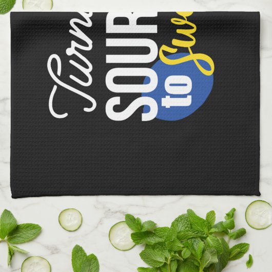 レモンやる気を起こさせる引用文サワーからスウィート キッチンタオル (折り畳み)