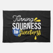 レモンやる気を起こさせる引用文サワーからスウィート キッチンタオル (横)