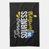 レモンやる気を起こさせる引用文サワーからスウィート キッチンタオル (縦)