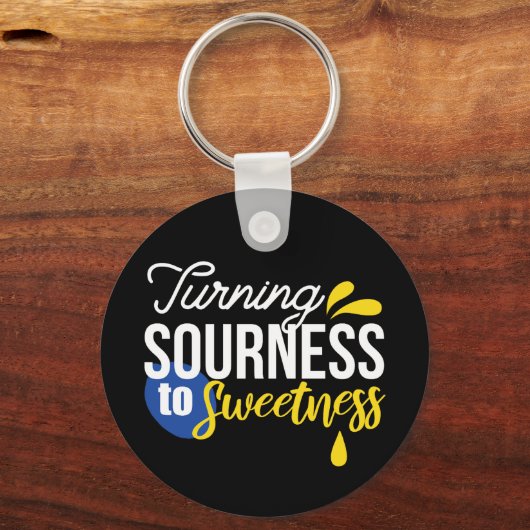 レモンやる気を起こさせる引用文サワーからスウィート キーホルダー (正面)