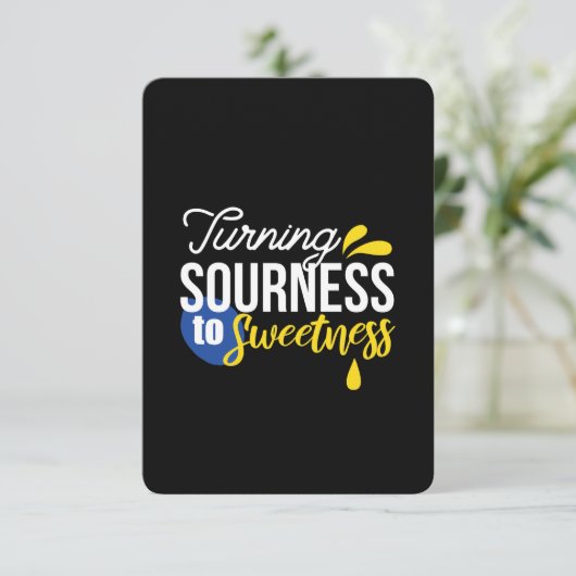 レモンやる気を起こさせる引用文サワーからスウィート サンキューカード (スタンド正面)