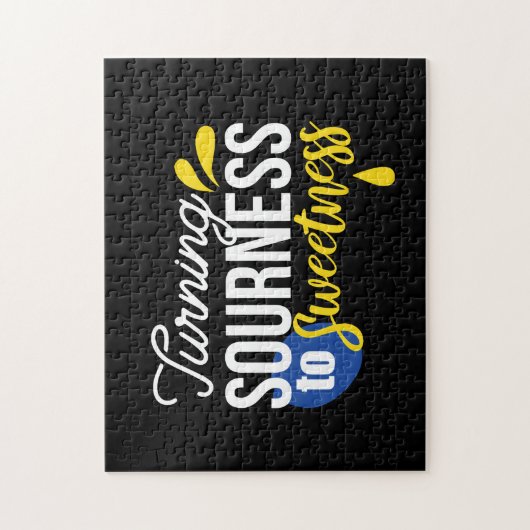 レモンやる気を起こさせる引用文サワーからスウィート ジグソーパズル (縦)