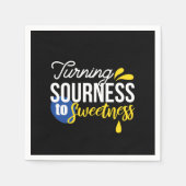 レモンやる気を起こさせる引用文サワーからスウィート スタンダードカクテルナプキン (正面)