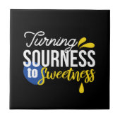 レモンやる気を起こさせる引用文サワーからスウィート タイル (正面)