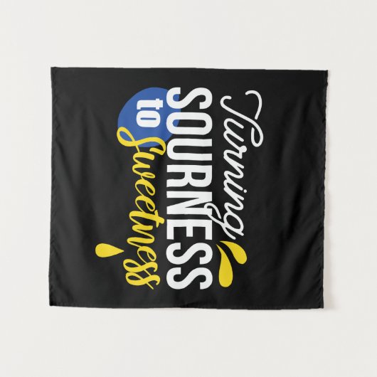 レモンやる気を起こさせる引用文サワーからスウィート タペストリー (正面(横))