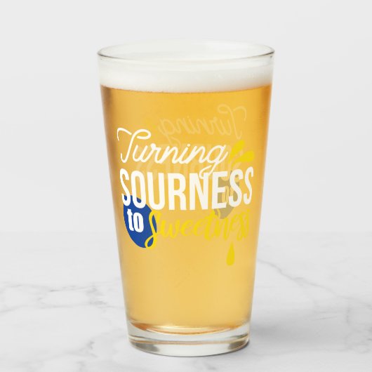 レモンやる気を起こさせる引用文サワーからスウィート タンブラーグラス (ドリンク正面)