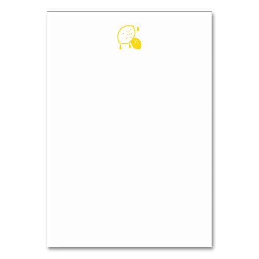 レモンやる気を起こさせる引用文サワーからスウィート テーブルナンバー (裏面)