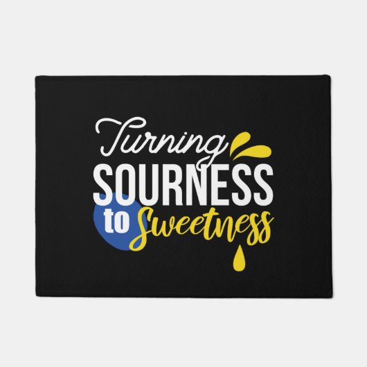 レモンやる気を起こさせる引用文サワーからスウィート ドアマット (正面)