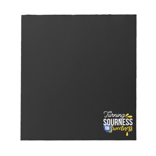 レモンやる気を起こさせる引用文サワーからスウィート ノートパッド (正面)