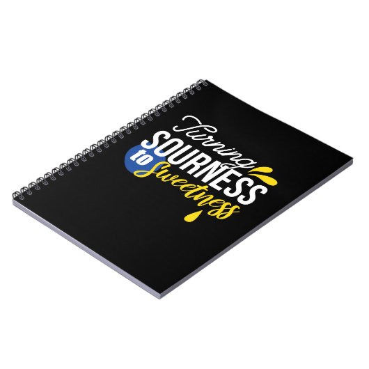 レモンやる気を起こさせる引用文サワーからスウィート ノートブック (左側)