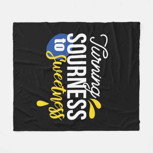 レモンやる気を起こさせる引用文サワーからスウィート フリースブランケット (正面(横))