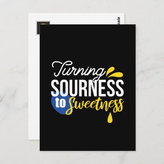 レモンやる気を起こさせる引用文サワーからスウィート ポストカード (正面/裏面)