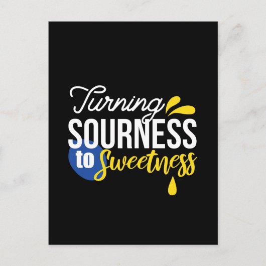 レモンやる気を起こさせる引用文サワーからスウィート ポストカード (正面)