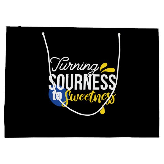 レモンやる気を起こさせる引用文サワーからスウィート ラージペーパーバッグ (裏面)