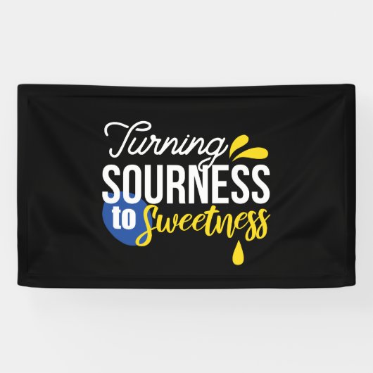 レモンやる気を起こさせる引用文サワーからスウィート 横断幕 (横)