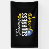 レモンやる気を起こさせる引用文サワーからスウィート 横断幕 (縦)