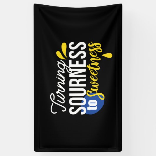 レモンやる気を起こさせる引用文サワーからスウィート 横断幕 (縦)