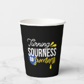 レモンやる気を起こさせる引用文サワーからスウィート 紙コップ (裏面)