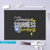 レモンやる気を起こさせる引用文サワーからスウィート 薄葉紙 (クラフト)