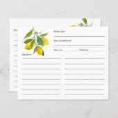 レモンをテーマにしたレシピカーパーソナライズされたド (正面/裏面)