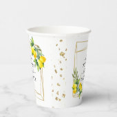 レモンをテーマにした幾何学的ブライダルシャワー紙カップ 紙コップ (右)