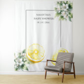 レモンをテーマにした赤ちゃんシャワー写真の背景 タペストリー (インサイチュ)