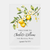 レモンをテーマにした30th誕生日パーティーへようこそ アクリルサイン (正面)