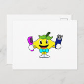 レモンをヘアドレッサーとコーム&カミソリ ポストカード (正面/裏面)