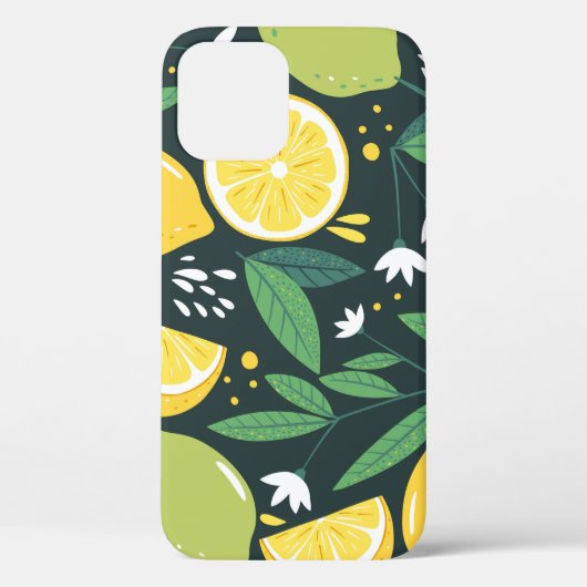 レモンを使ったシームレスなパターン。抽象芸術アートプリント。 Case-Mate iPhoneケース (裏面)