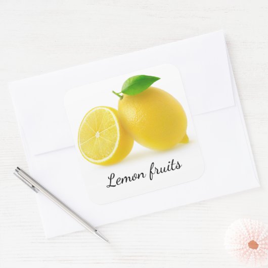 レモンを切る スクエアシール (封筒)