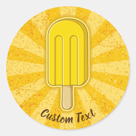 レモンアイスクリームスティック ラウンドシール (正面)