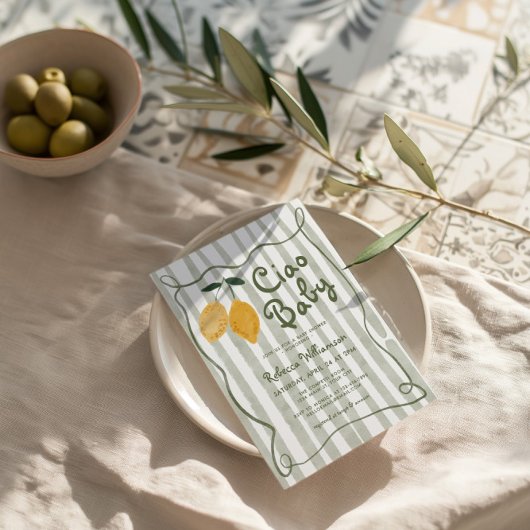 レモンアイタリアンマルフィ男女兼用ベイビーシャワー 招待状