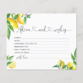 レモンアドバイスとウィッシュブライダルシャワーカード (正面)