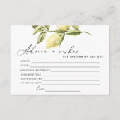 レモンアドバイス&ウィッシュブライダルシャワーゲームカード エンクロージャーカード (正面)