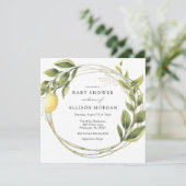 レモンアンドグリーンリースベビーシャワー招待状 招待状 (スタンド正面)