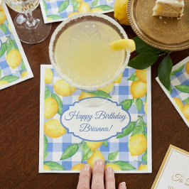レモンアンドブルーギンガム誕生日 スタンダードカクテルナプキン