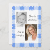 レモンアンドブルーギンガム50誕生日 招待状 (裏面)