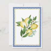 レモンアンドブルータイルブライダルシャワー 招待状 (裏面)