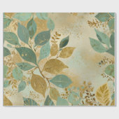 レモンアンドミュートミント抽象芸術金ゴールドグリッターフローラ ラッピングペーパー (フラット)