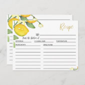 レモンアンドリーフブライダルシャワーレシピカード ポストカード (正面/裏面)
