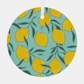 レモンアートファッション抽象芸術シームレス ガラスオーナメント (裏面)