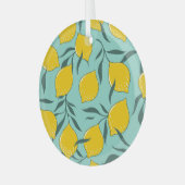 レモンアートファッション抽象芸術シームレス ガラスオーナメント (正面左)