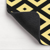レモンイエローとブラックダイヤモンドパターン マウスパッド (コーナー)