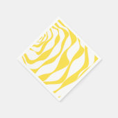 レモンイエローとホワイトのEbbとFlow 4 スタンダードカクテルナプキン (角)