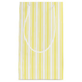 レモンイエローとホワイトキャンディストライプー スモールペーパーバッグ (正面)